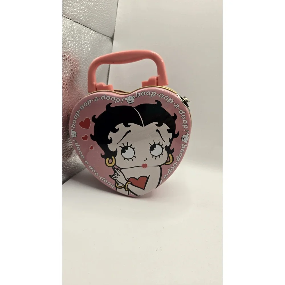 Betty Boop Heart Shaped Tin Purse Handbag Pink 1999 Fleischer Studios Vintage